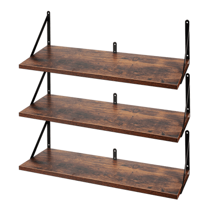 Levede Floating Shelves 3 Pcs Wall Mounted Rustic Storage Display Rack Bedroom