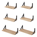 Floating Wall Shelves Set 6 Paulownia Wood | HomeAndLiving