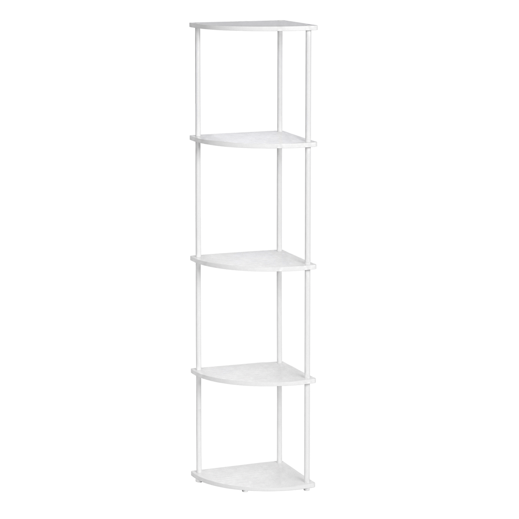 Corner Bookshelf Adjustable White 37.5x27.5x138cm