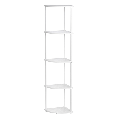 Corner Bookshelf Adjustable White 37.5x27.5x138cm