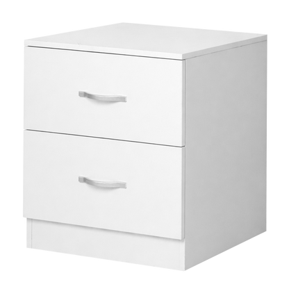 Bedside Table 2 Drawers White 40x36x47cm