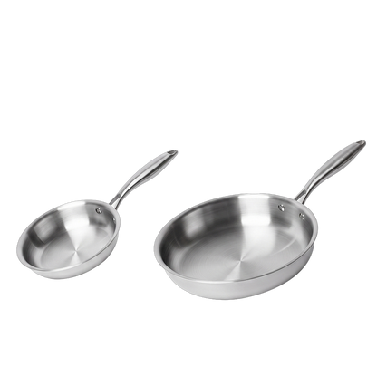 Stainless Steel Frying Pan Set Tri Ply 49x28x6cm