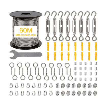 Stainless Steel Wire Rope Kit 60M 7x7cm