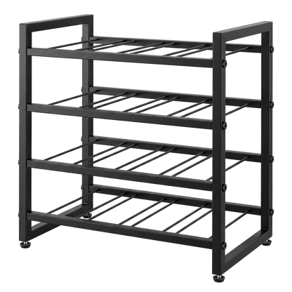 16 Bottle 4-Tier Metal Wine Rack Black | HomeAndLiving - 8