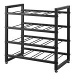 16 Bottle 4-Tier Metal Wine Rack Black | HomeAndLiving
