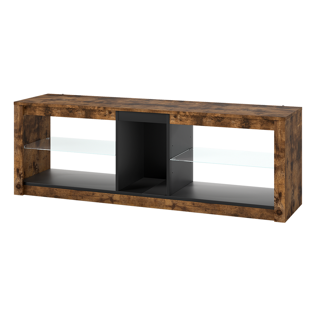 Tv Stand Glass Cabinet Oak 140x35x47cm