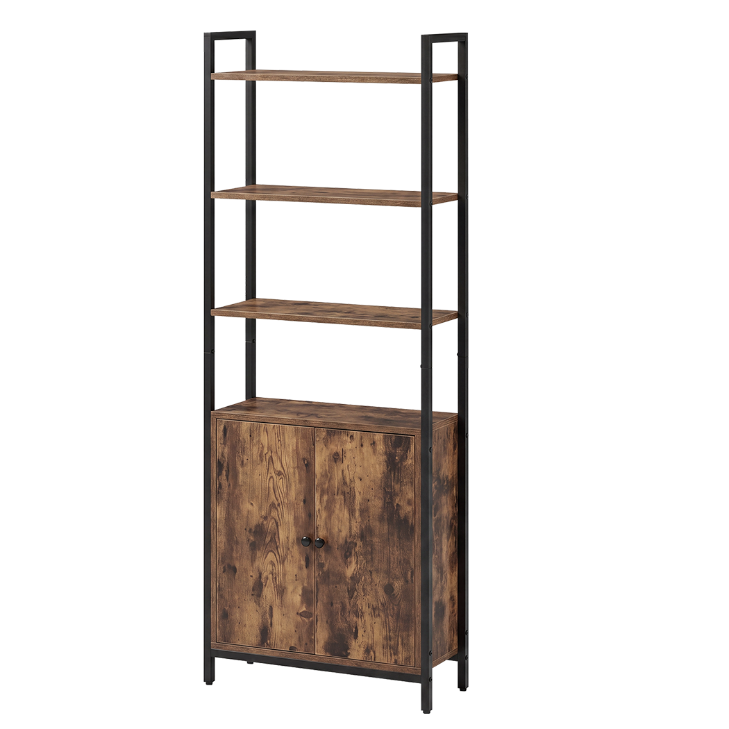 Levede 6 Tier Bookshelf Storage Cabinet Bookcase Display Adjustable Shelves Door