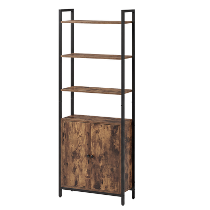 Levede 6 Tier Bookshelf Storage Cabinet Bookcase Display Adjustable Shelves Door