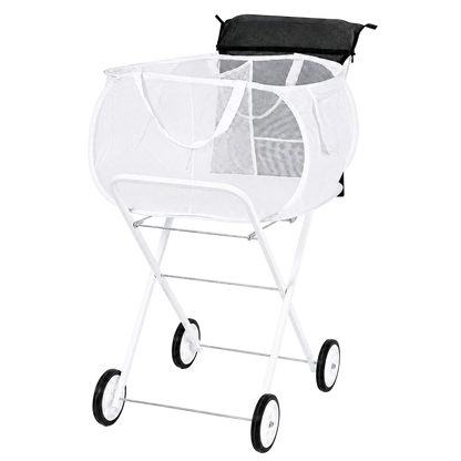 Laundry Trolley With Wheels Foldable 56x43x91cm