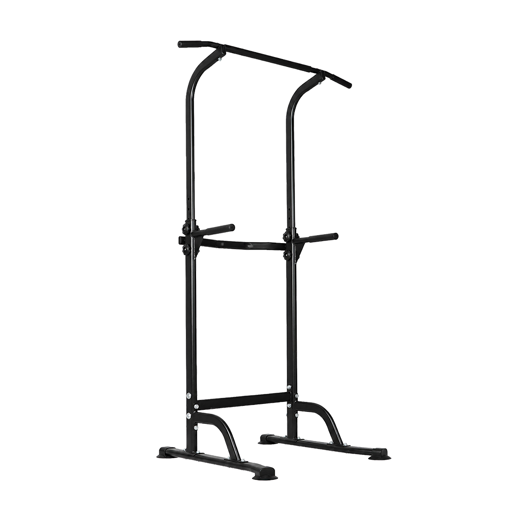 Centra Power Tower Pull Up Bar Dip Station Adjustable Home Gym 150kg Black