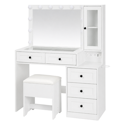 Dressing Table With Led Mirror 110x40x133cm