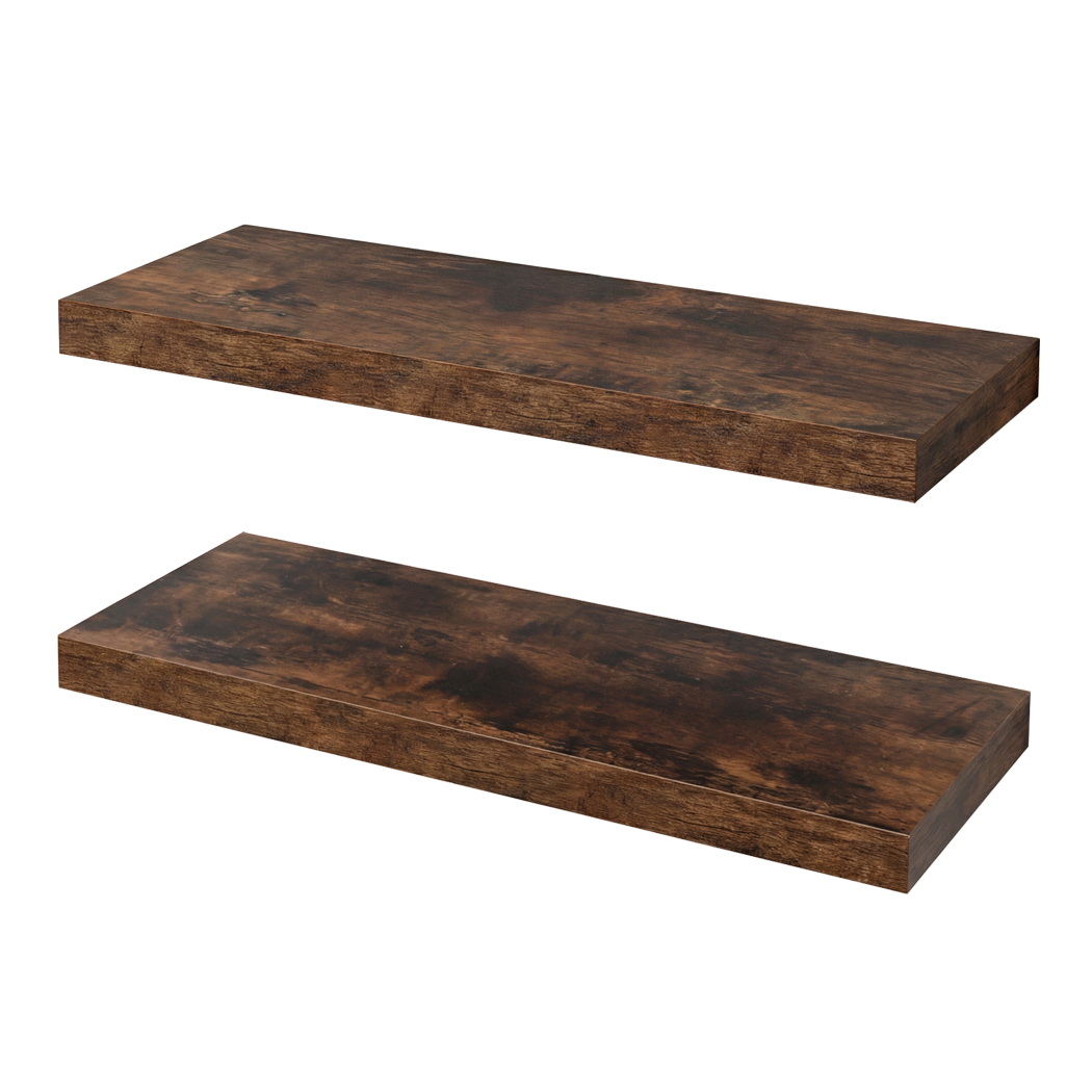 Floating Wall Shelves 2 Pack Brown 60cm | HomeAndLiving - 9