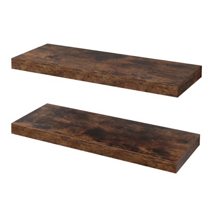 Floating Wall Shelves 2 Pack Brown 60cm | HomeAndLiving - 9