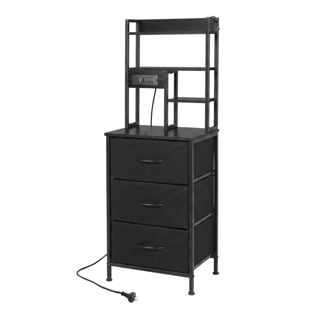 Bedside Table With Charging Station 41x30x115cm