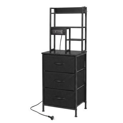 Bedside Table With Charging Station 41x30x115cm