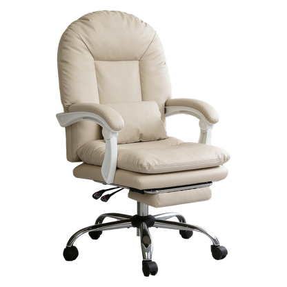 Executive Office Chair Beige Leather
