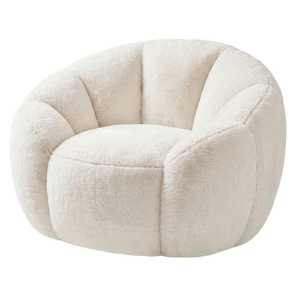 Bean Bag Chair Faux Fur White 100x105x75cm