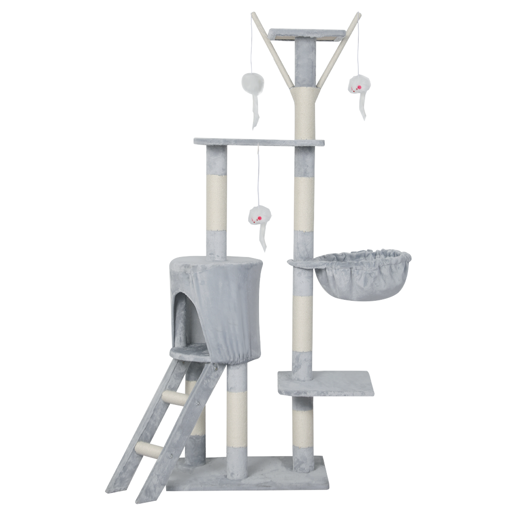 Cat Tree Scratching Post Grey 50x35x143cm