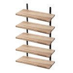Floating Wall Shelves 5 Pack Rustic Wood Display | HomeAndLiving