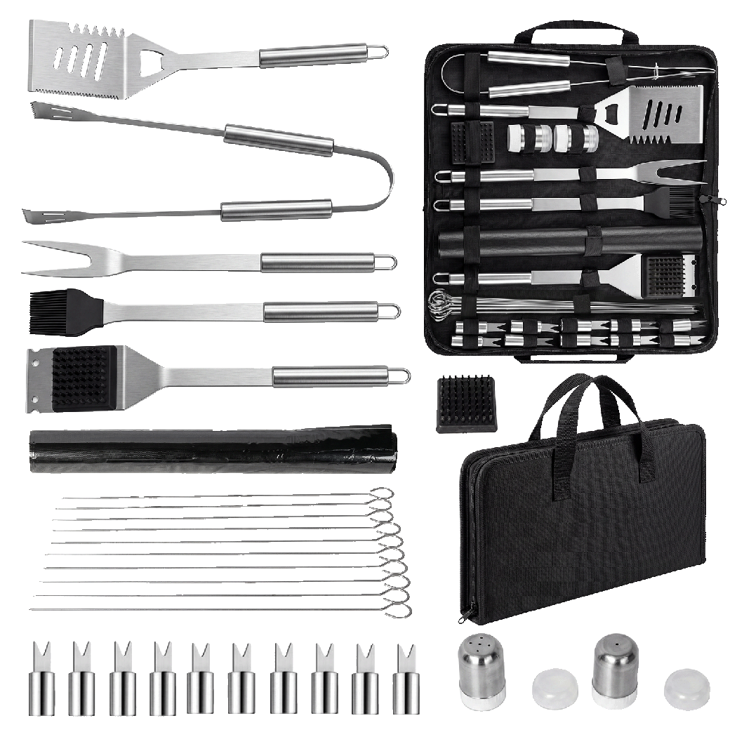 Moyasu 29Pcs BBQ Tool Set Stainless Steel Grill Cook Barbecue Grill Utensils Kit