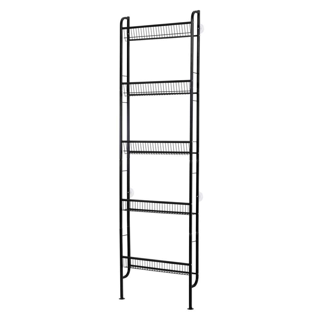 Levede Slim Storage Rack Kitchen Organiser Wall Mounted Metal Shelf Black