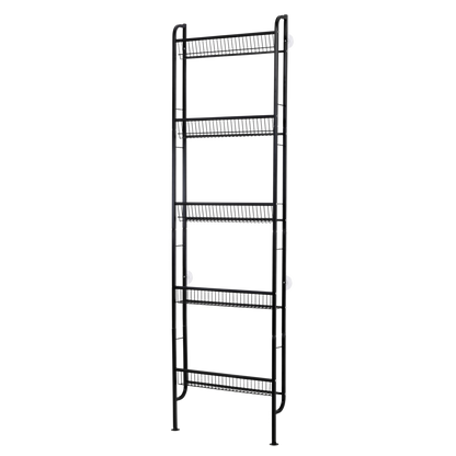 Levede Slim Storage Rack Kitchen Organiser Wall Mounted Metal Shelf Black