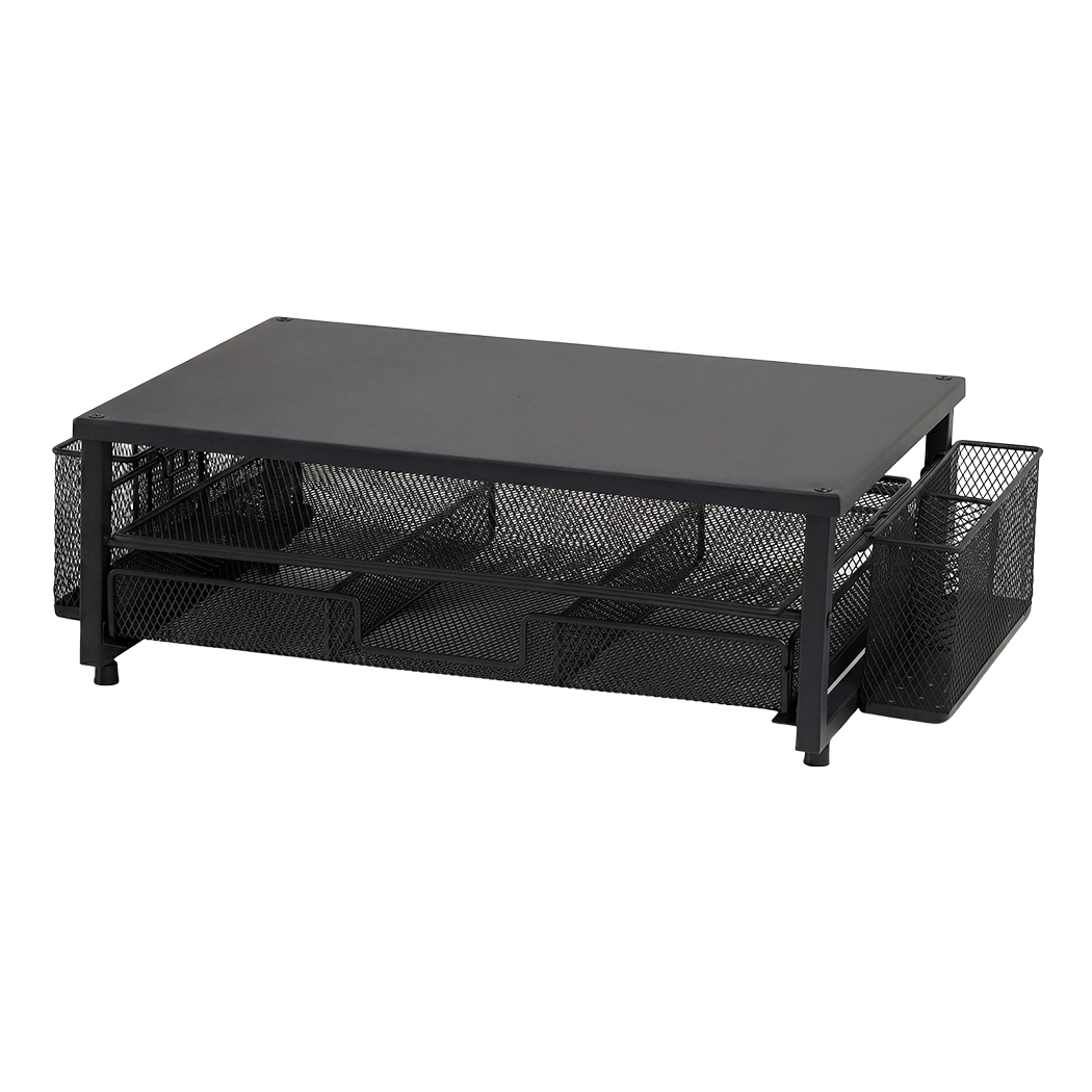 Levede Monitor Stand Riser Metal Computer Desk Organizer Shelf Drawer Pen Holder