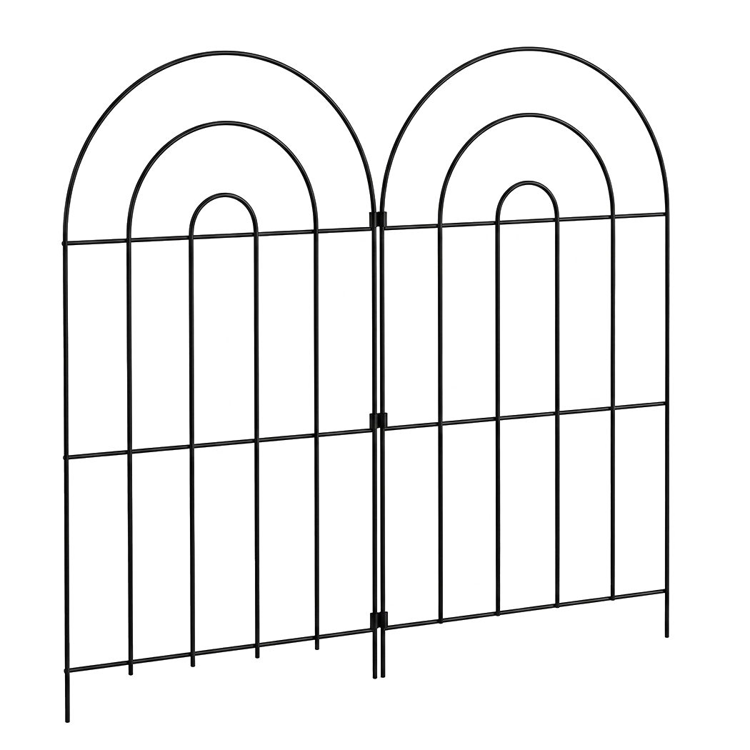 Garden Fence Black Picket 60x33cm