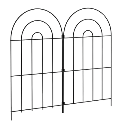 Garden Fence Black Picket 60x33cm