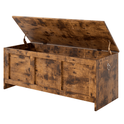 Rustic Storage Bench Wooden Cabinet 100x40x41cm