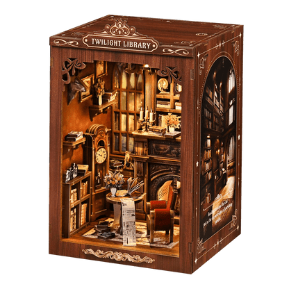 Miniature Book Nook Kit Walnut 12x11x19cm