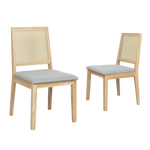 Ergonomic 4X Cane Dining Chair Rattan Armless Seat  Premium Quality