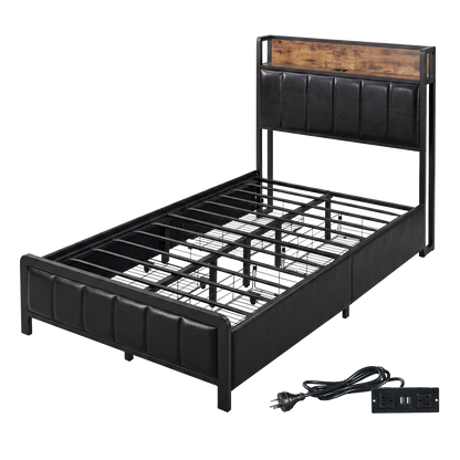 Single Bed Frame Storage Drawer 208x95x101cm