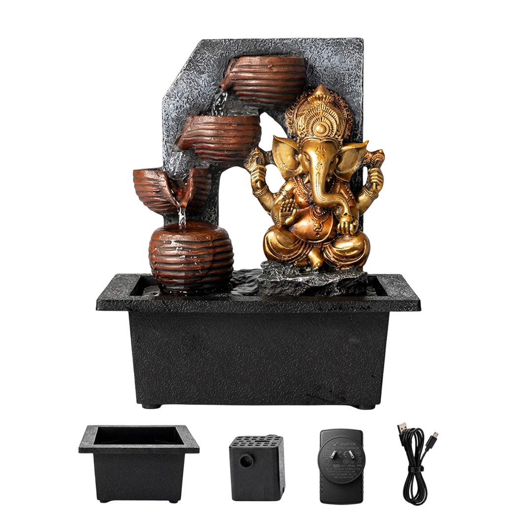 LED Tabletop Zen Water Fountain Desk Office | HomeAndLiving