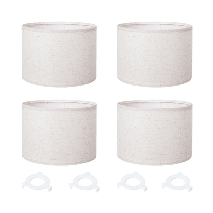 Linen Drum Lamp Shade Beige 26x26x18cm