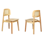 Compact 4x Rattan Dining Chair Wooden Kitchen Chair  Sleek Modern