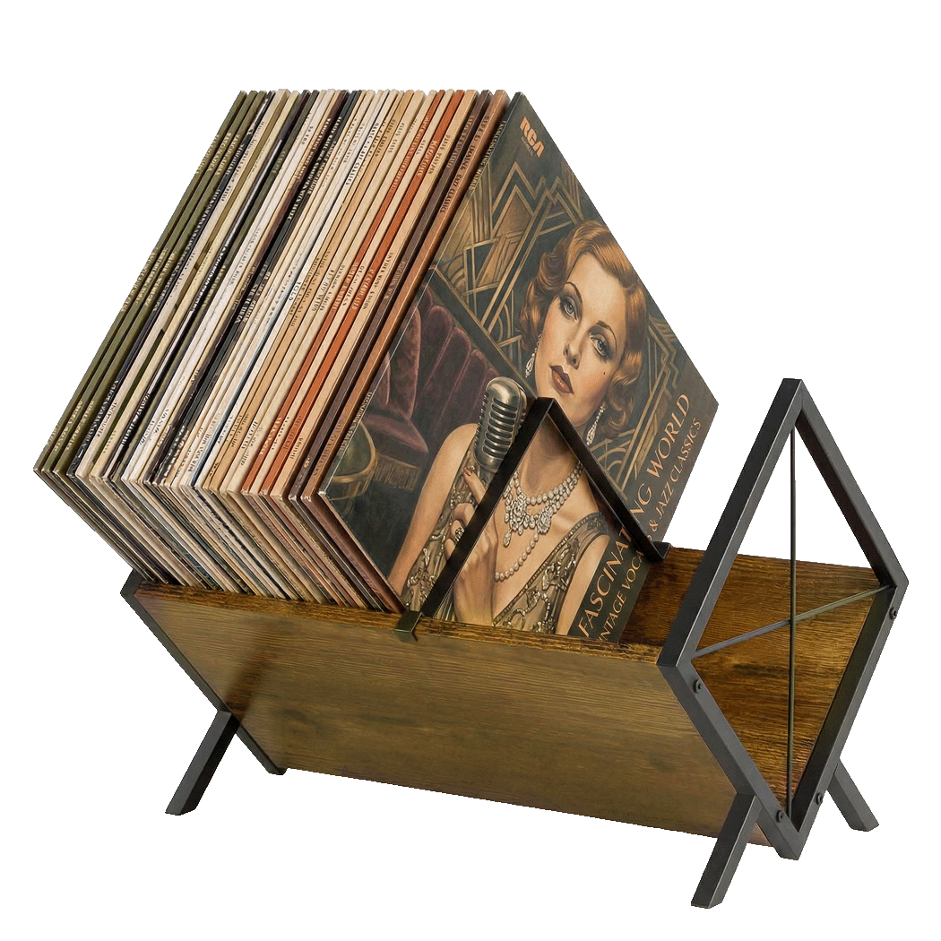 Vinyl Record Storage Rack Shelf Display | HomeAndLiving - 9