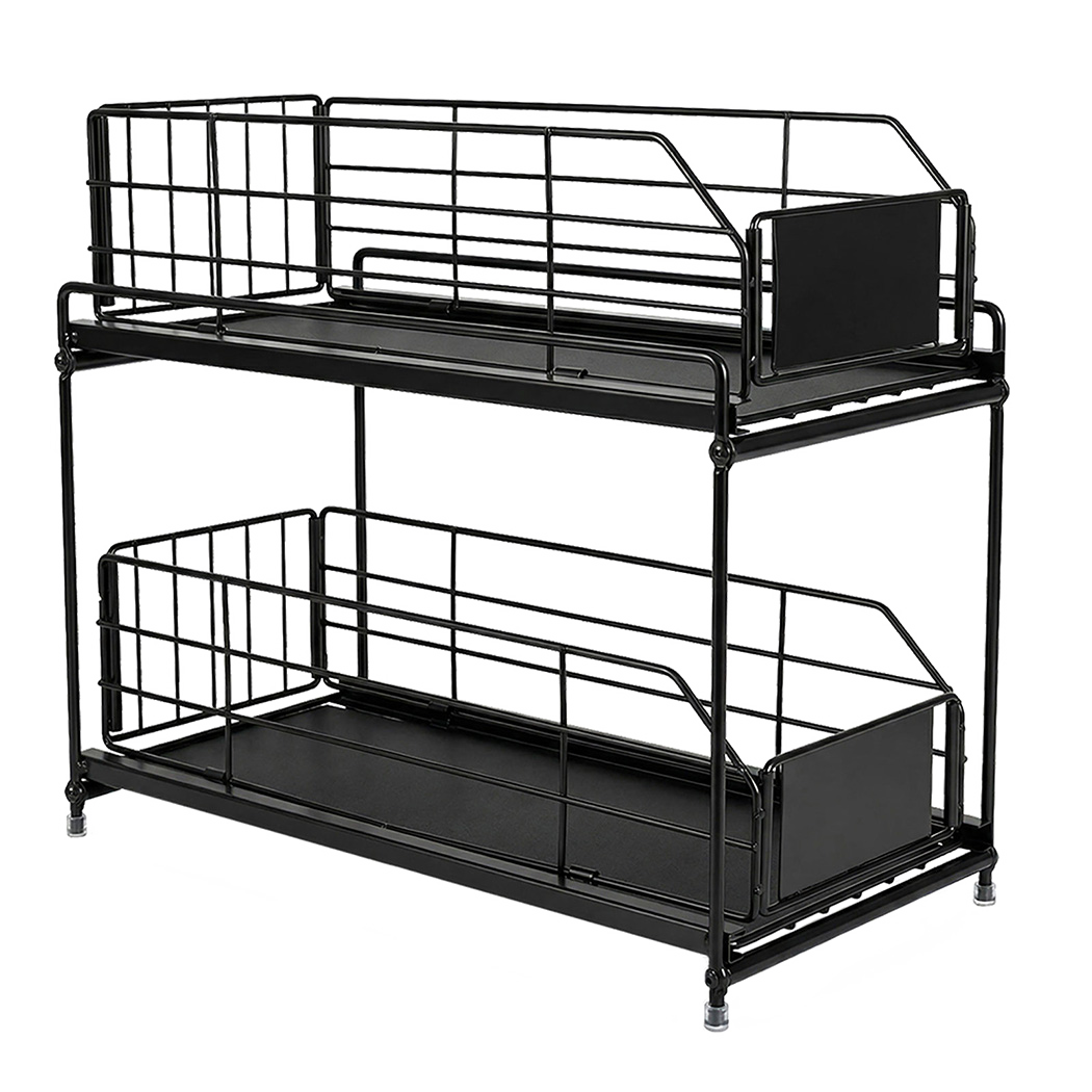 Pull Out Cabinet Organiser 2 Tier Kitchen | HomeAndLiving - 9