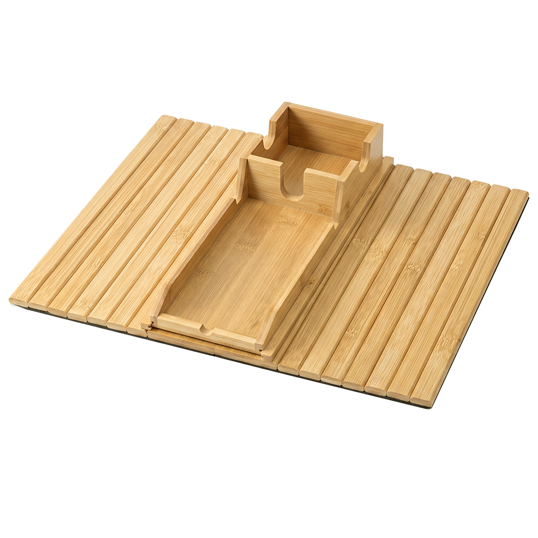 Levede Bamboo Sofa Arm Tray Cup Holder Detachable Couch Side Table Non-Slip