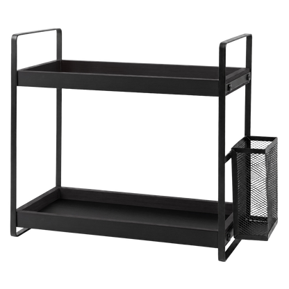 Levede 2 Tier Countertop Organiser Classic Storage Rack Bathroom Kitchen Black
