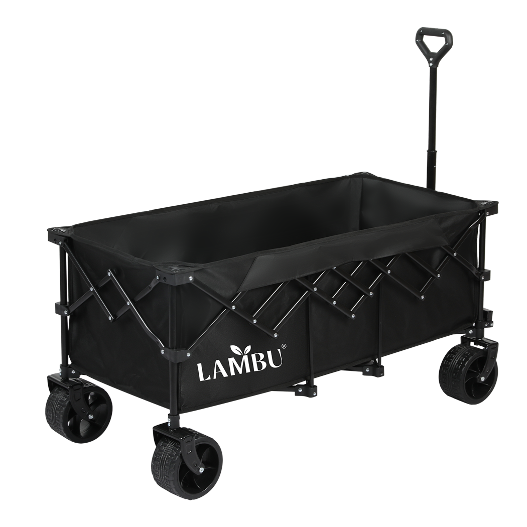 Folding Wagon Cart Black 126x108x61.6cm