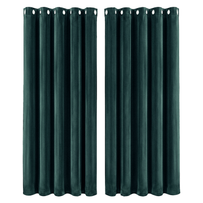Marlow Blackout Curtains 2-Panel Velvet Room Darkening Eyelet Curtains 180x230cm