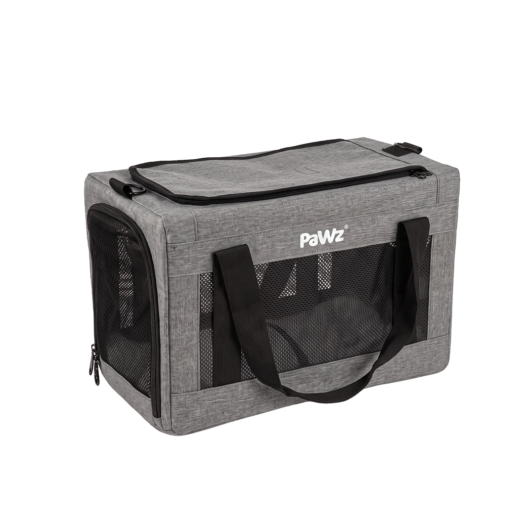 Cat Carrier Mesh Windows Grey 42x23x28cm