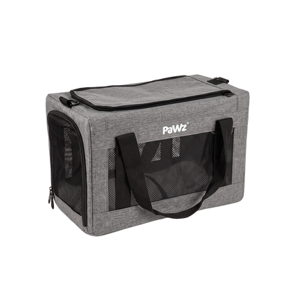 Cat Carrier Mesh Windows Grey 42x23x28cm