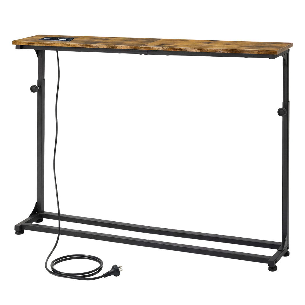 Sofa Console Table Power Ports Adjustable Height | HomeAndLiving