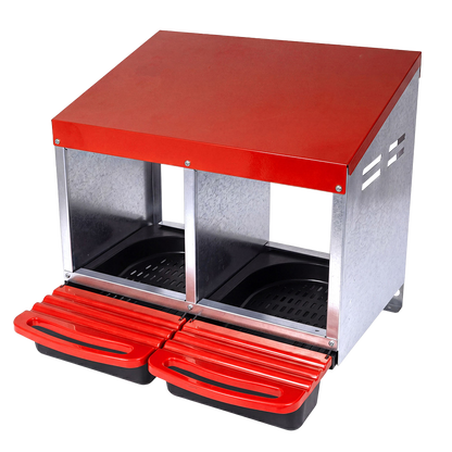 Pawz Chicken Nesting Boxes 2 Hole for Rolling Egg Collectio Inside Outside