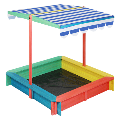 Wooden Sandbox 120cm Natural 120x120cm