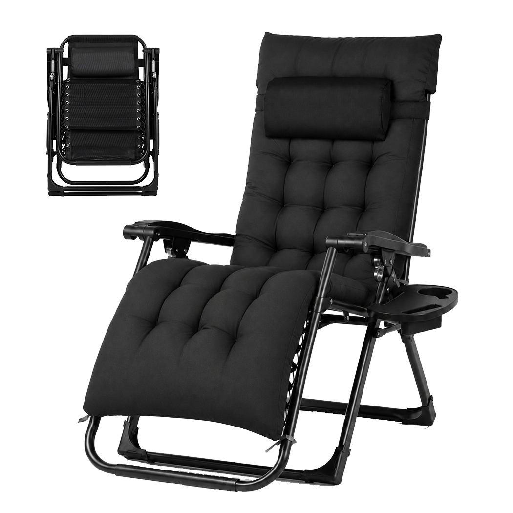 Zero Gravity Lounge Chair Black 175x51x110cm