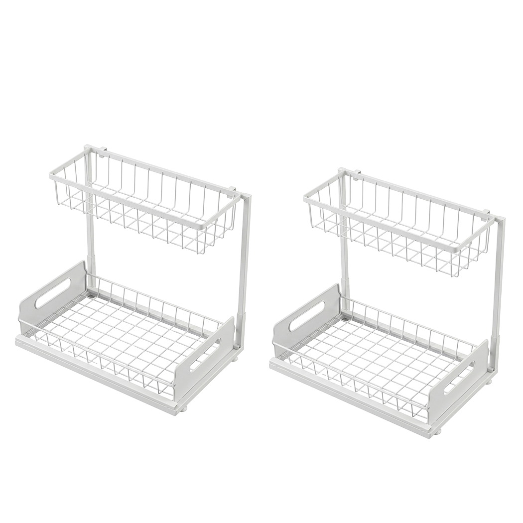 Under Sink Storage Rack 2-Tier Cabinet Organiser | HomeAndLi - 9