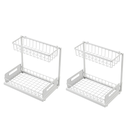 Under Sink Storage Rack 2-Tier Cabinet Organiser | HomeAndLi - 9